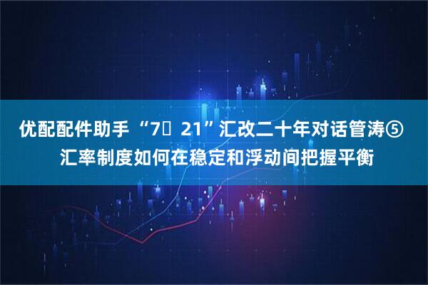 优配配件助手 “7・21”汇改二十年对话管涛⑤  汇率制度如何在稳定和浮动间把握平衡