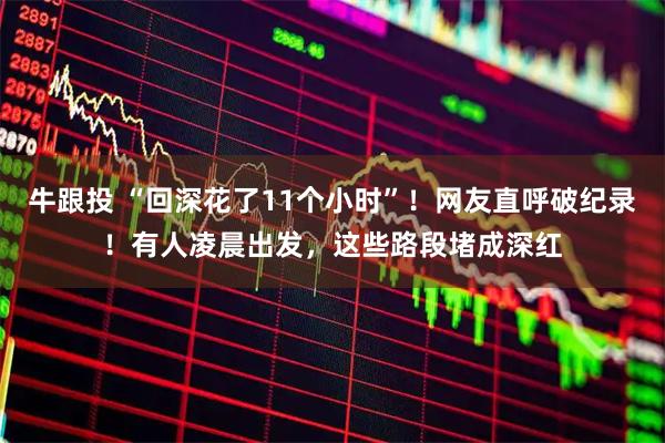 牛跟投 “回深花了11个小时”！网友直呼破纪录！有人凌晨出发，这些路段堵成深红
